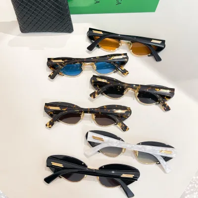 Bottega Veneta glasses leopard blue/leopard black/leopard brown/black/black orange/black white color Size 54口17-140