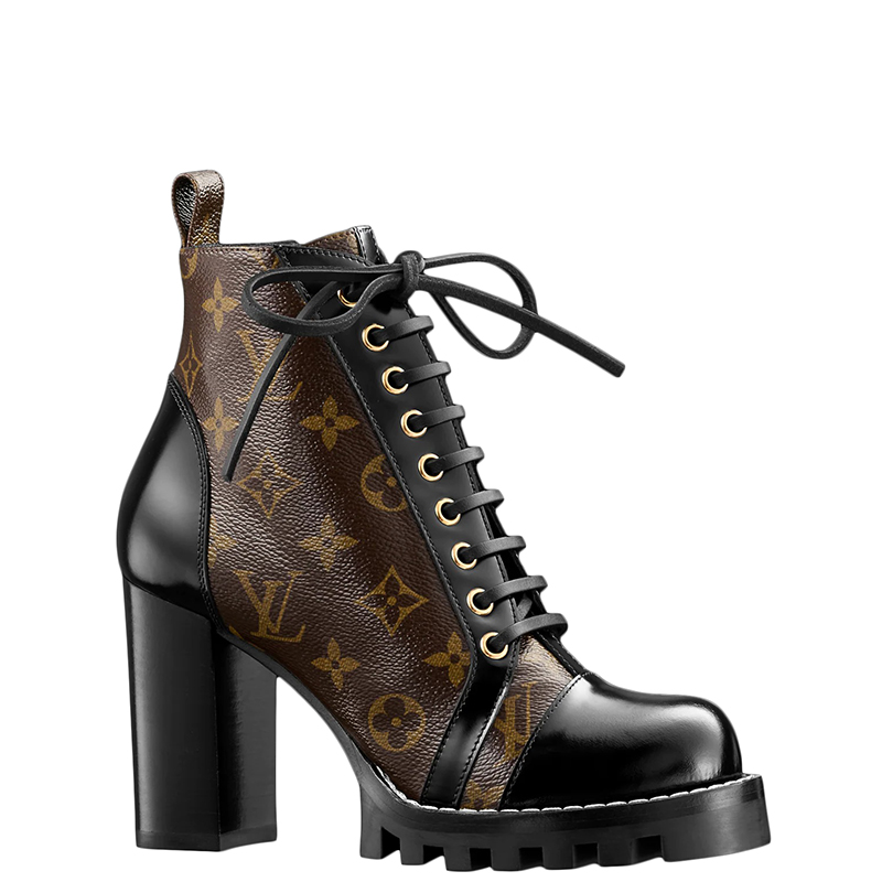 Louis Vuitton sapatos de salto grosso e botas de cano curto
