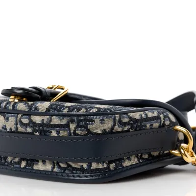 Dior Small Bobby Bag Blue Oblique Canvas Gold Hardware