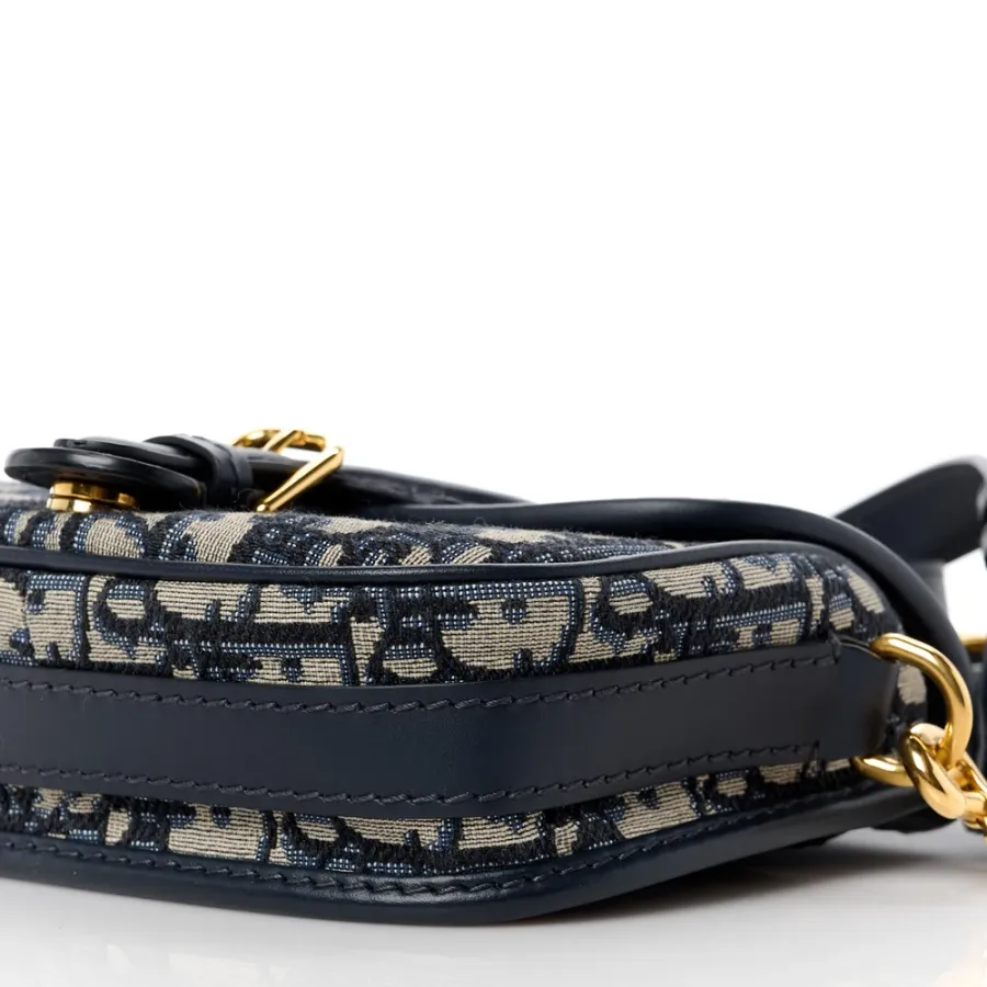 Dior Small Bobby Bag Blue Oblique Canvas Gold Hardware