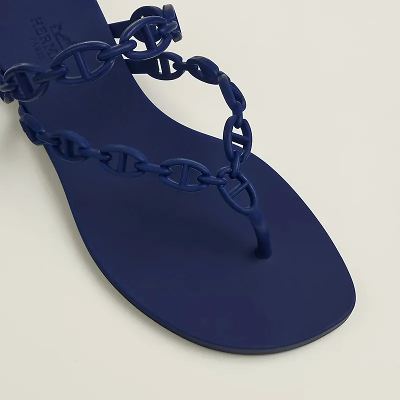 HERMES Island Blue Slippers