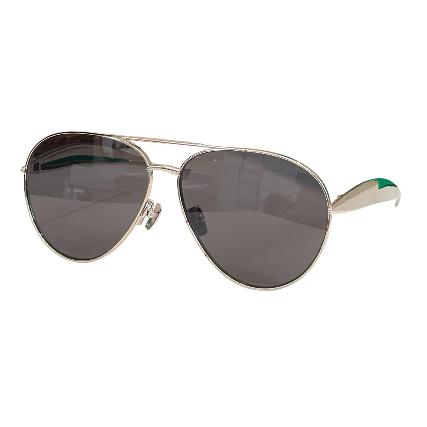 Óculos Pilot Bottega Veneta preto prata/prata/ouro preto/ouro verde/ouro fulvo/ouro marrom Tamanho 63口13-138