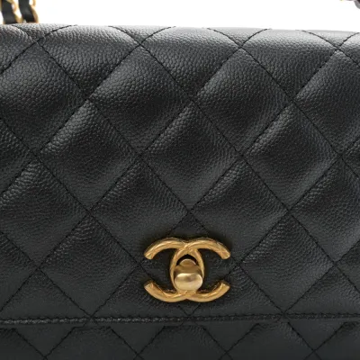 Chanel Quilted Wallet On Chain | Pearly Caviar   Gold