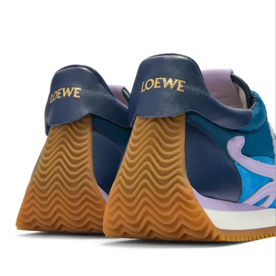 LOEWE Blue nylon and suede Smooth Women's sneakers 2.0