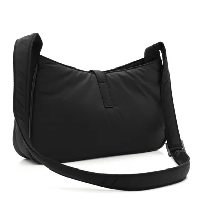 Saint Laurent Medium Le 5 À 7 Hobo Black Econyl Nylon Black Hardware