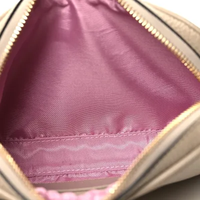 Gucci Mini GG Marmont Chain Shoulder Bag Beige Dollar Calfskin Super Leather Gold Hardware