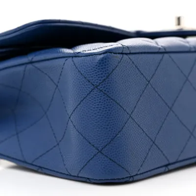 Grade Designer Handbags | Blue Quilted Chanel Flap