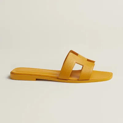HERMES Oran yellow Slippers