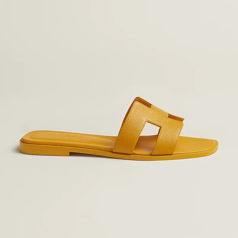 HERMES Oran yellow Slippers