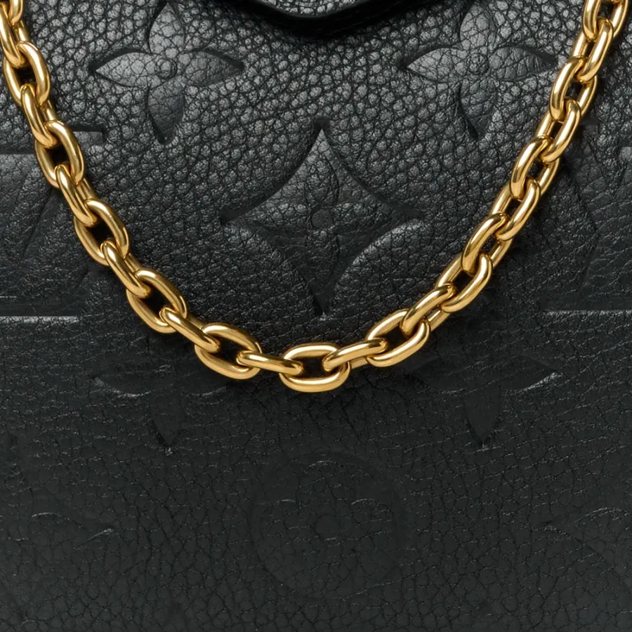 Louis Vuitton Easy Pouch on Strap PM Black Empreinte Leather Gold Hardware