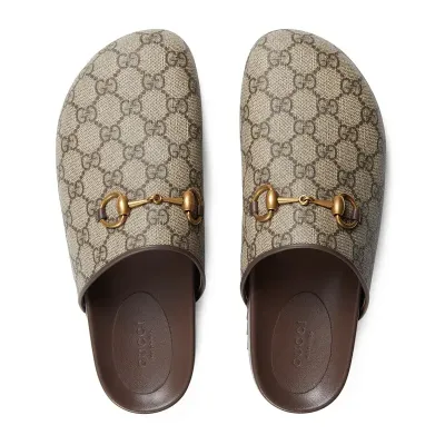 Gucci horseshoe buckle baotou round headed brown slippers
