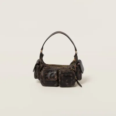 Miu Miu Pocket Leather Brown Top-Handle Bags