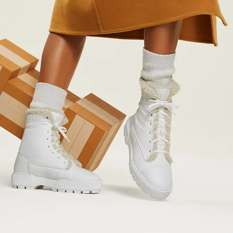 HERMES Fresh Black White boots