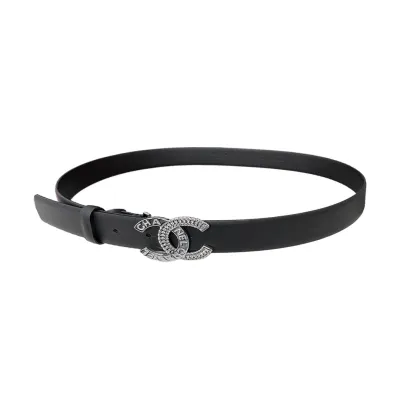 Chanel Women's CC Belt In Red/Pink/White/Black/Brown/Champagne Gold Calfskin With Gold/Silver Hardware 30mm