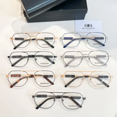 Balenciaga Pilot glasses leopard gold/black/black gold/gold/blue/gun black/silver color transparent lens Size 57口18-145