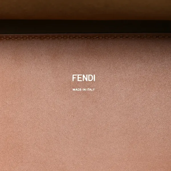 Fendi Medium Fendi Sunshine Shopper Tote Cuoio King Vitello Leather & Plexiglass Gold Hardware - Image 2