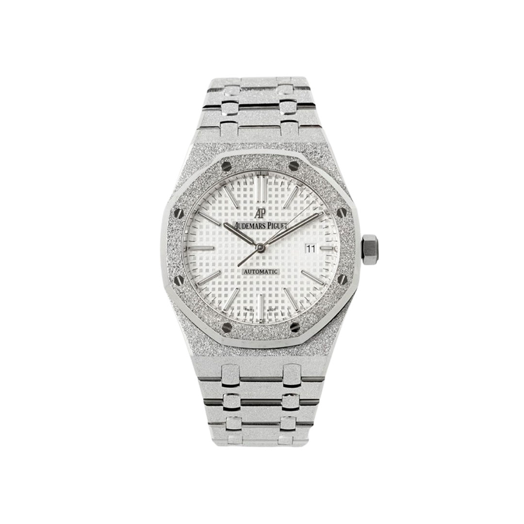 AUDEMARS PIGUET-ROYAL OAK-REF.15410BC.GG.1224BC.01-Mostrador Branco Frosty Gold-41MM