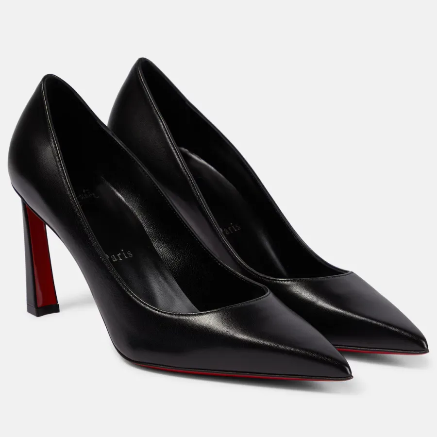 Christian Louboutin Black leather heels pointed heels