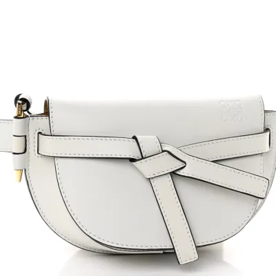 Loewe Gate Belt Bag Mini Kaolin Calfskin Leather Gold Hardware