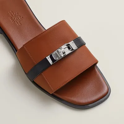 HERMES Giulia Brown Slippers