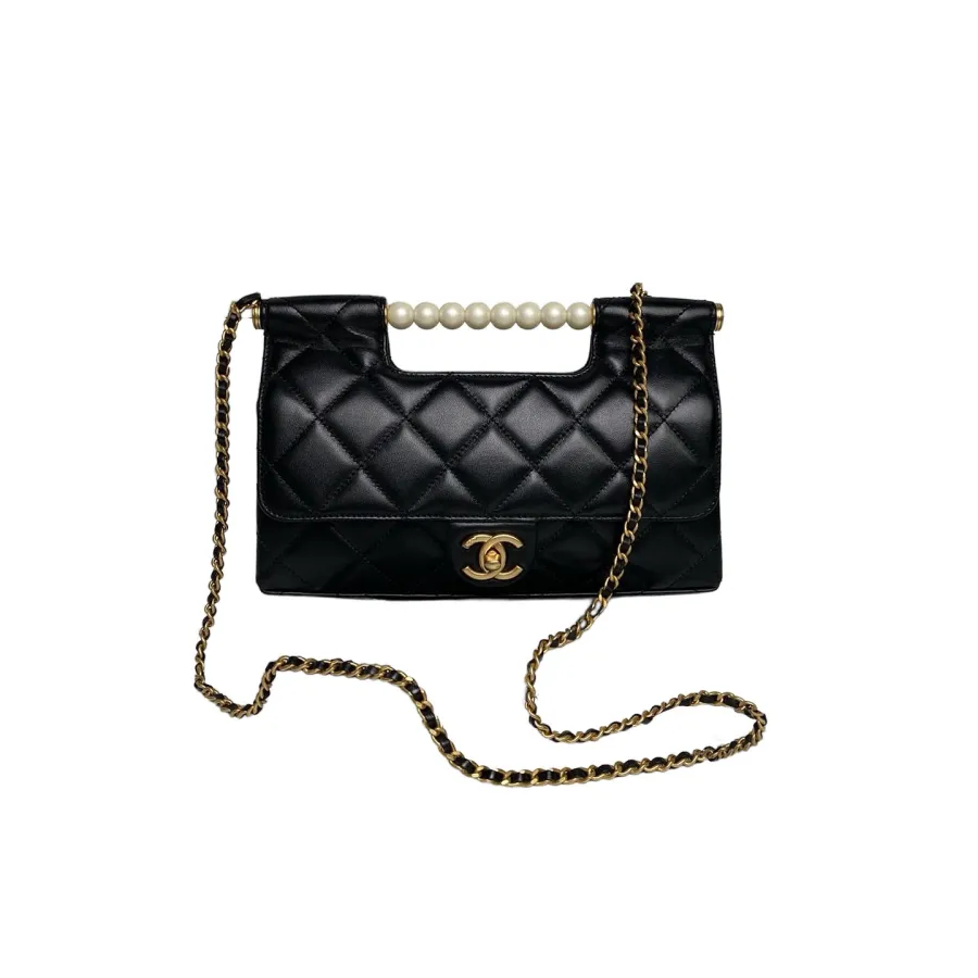 Chanel Pearl Handle handbag White/black crossbody bag