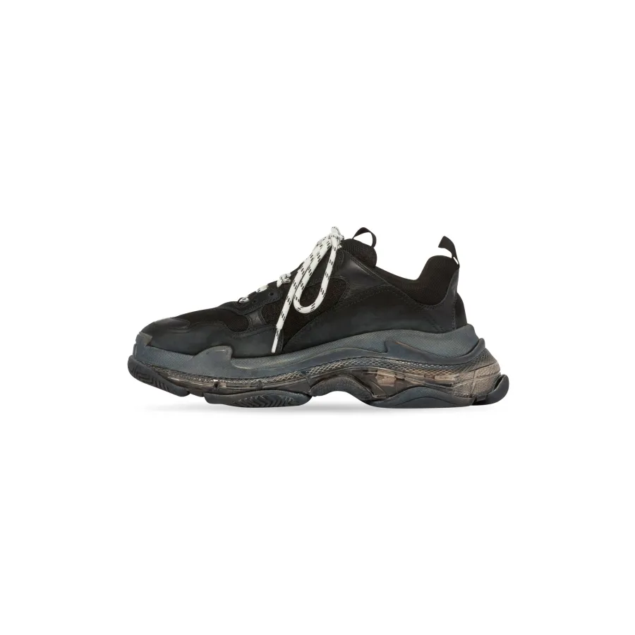 BALENCIAGA TRIPLE S CLEAR SOLE Black Sneakers