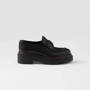 PRADA Black leather loafers