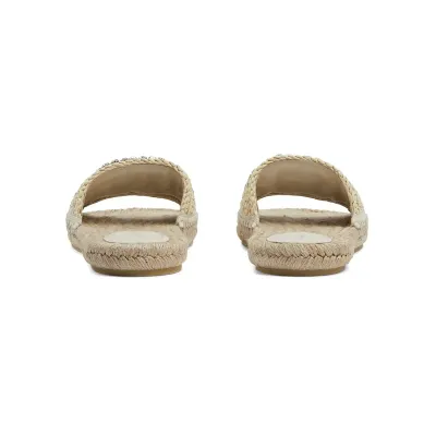 Gucci white double G rope soled shoes flat bottom slippers