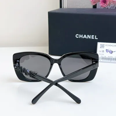 CHANEL glasses all black color size 53口17-145