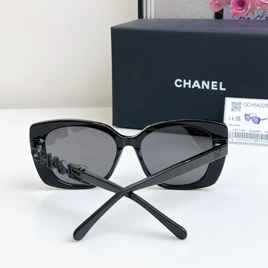 CHANEL glasses all black color size 53口17-145