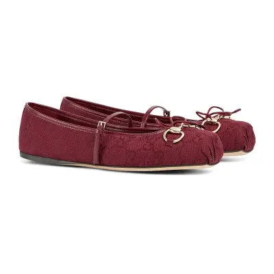 Gucci red Ballet Shoes Flat Shoes