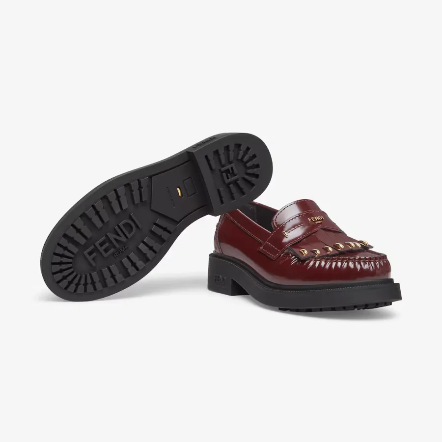 FENDI Brown leather loafers