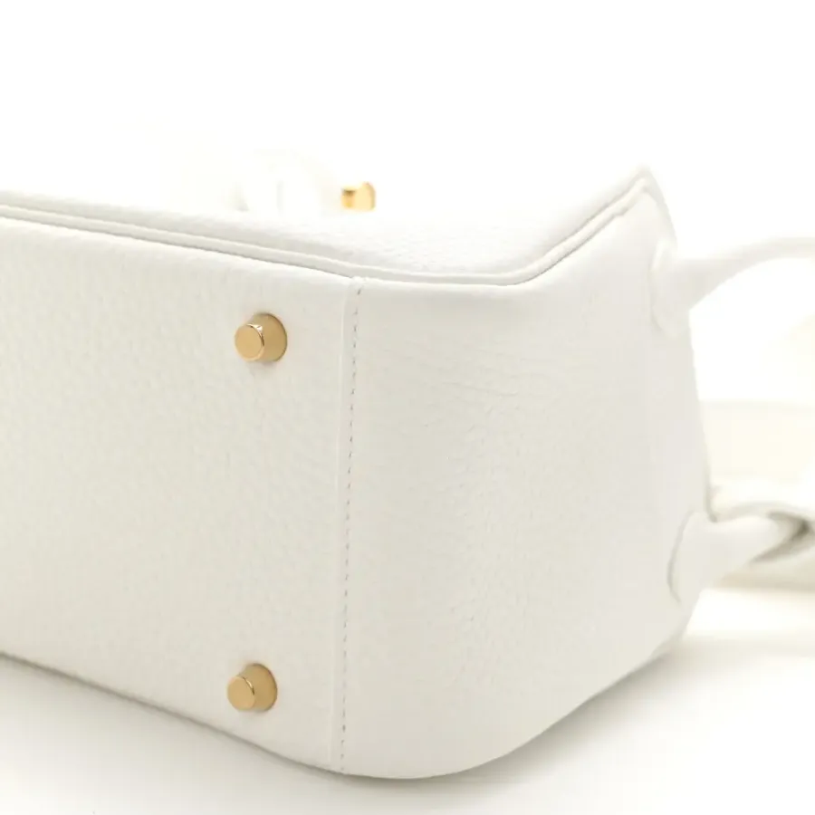 Hermès Mini Lindy 20 New White Taurillon Clemence Leather Gold Hardware