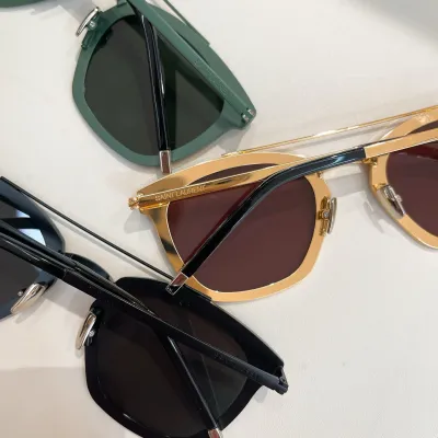Saint Laurent Wayfarer glasses black gold/black/green/red gold/grey color transparent lens Size 61口17-145