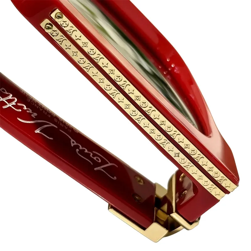 Louis Vuitton square frame glasses red/blue/pink/black/camouflage/tawny/yellow/brat check/black gold/black silver/all black/floral print color Size 58口19-140