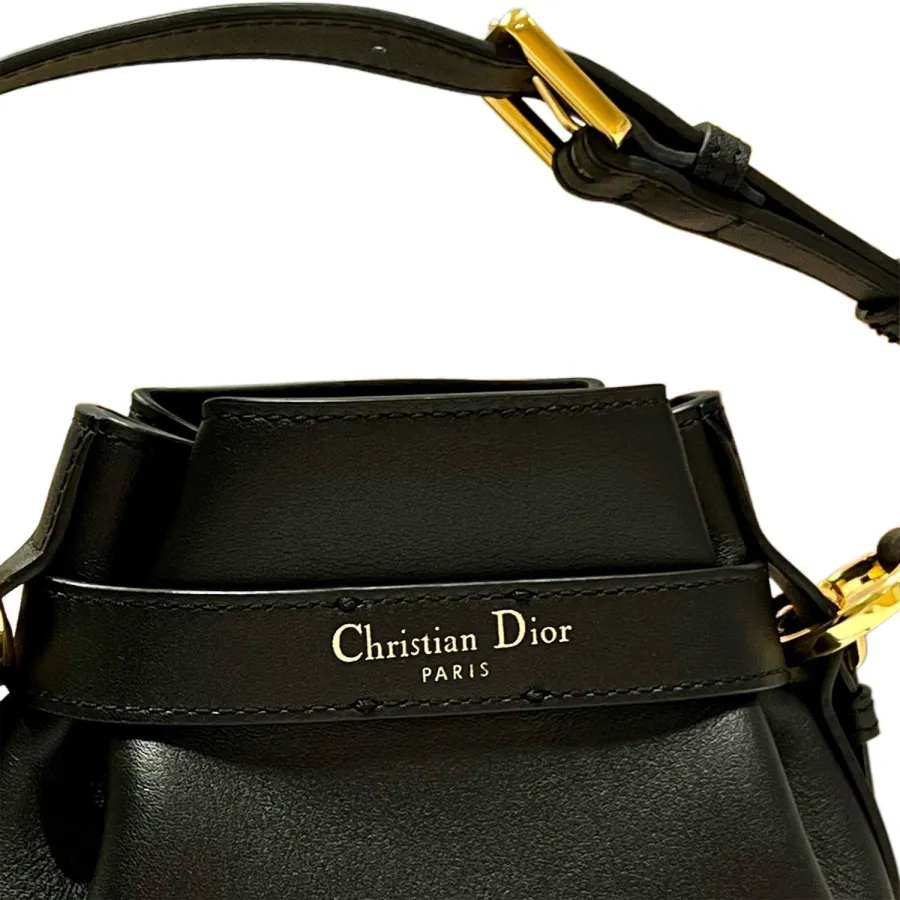Dior Small C'est Dior Bag In Black/Brown CD-Embossed Calfskin With Gold Hardware
