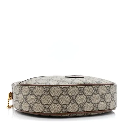 Gucci Small Jackie 1961 Hobo Beige / Ebony Brown Sugar GG Supreme Monogram Canvas & Azalea Calfskin Leather Gold Hardware