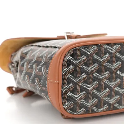 Goyard Mini Alpin Backpack Black/Gold Goyardine Canvas & Calfskin Leather Silver Hardware