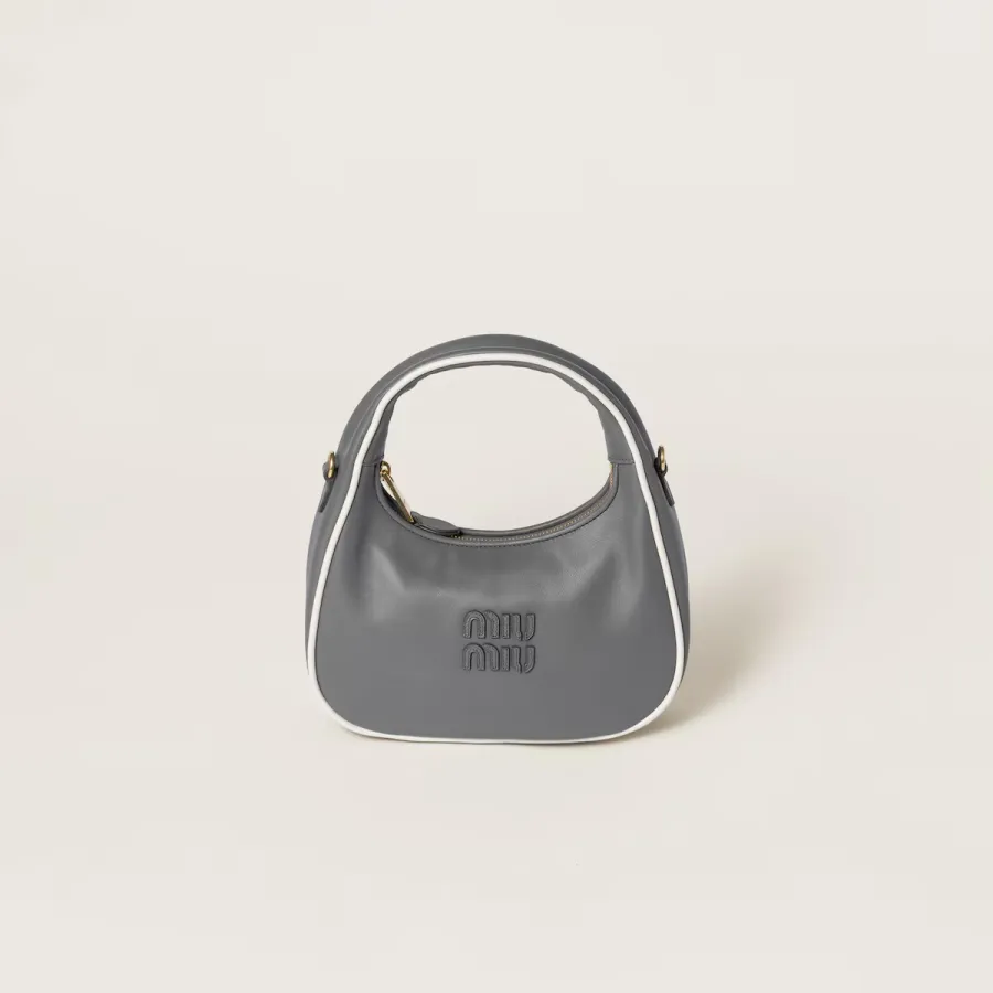 Miu Miu Wander Quilted Lambskin Leather handbag Grey Crossbody Bags