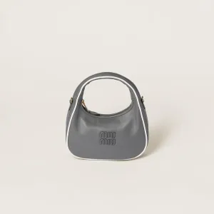 Miu Miu Wander Quilted Lambskin Leather handbag Grey Crossbody Bags