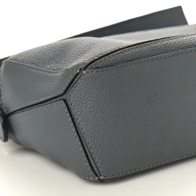 Loewe Puzzle Edge Bag Mini Gunmetal Soft Grained Calfskin Leather