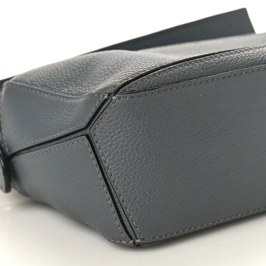 Loewe Puzzle Edge Bag Mini Gunmetal Soft Grained Calfskin Leather