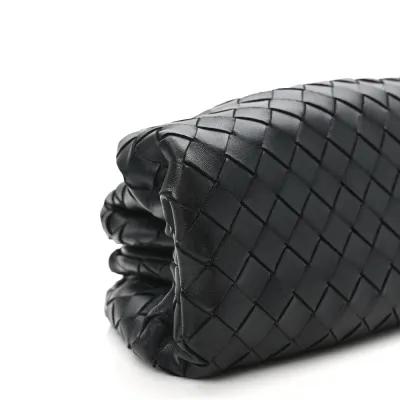 Bottega Veneta Medium Intrecciato Teen Pouch Black Nappa Leather