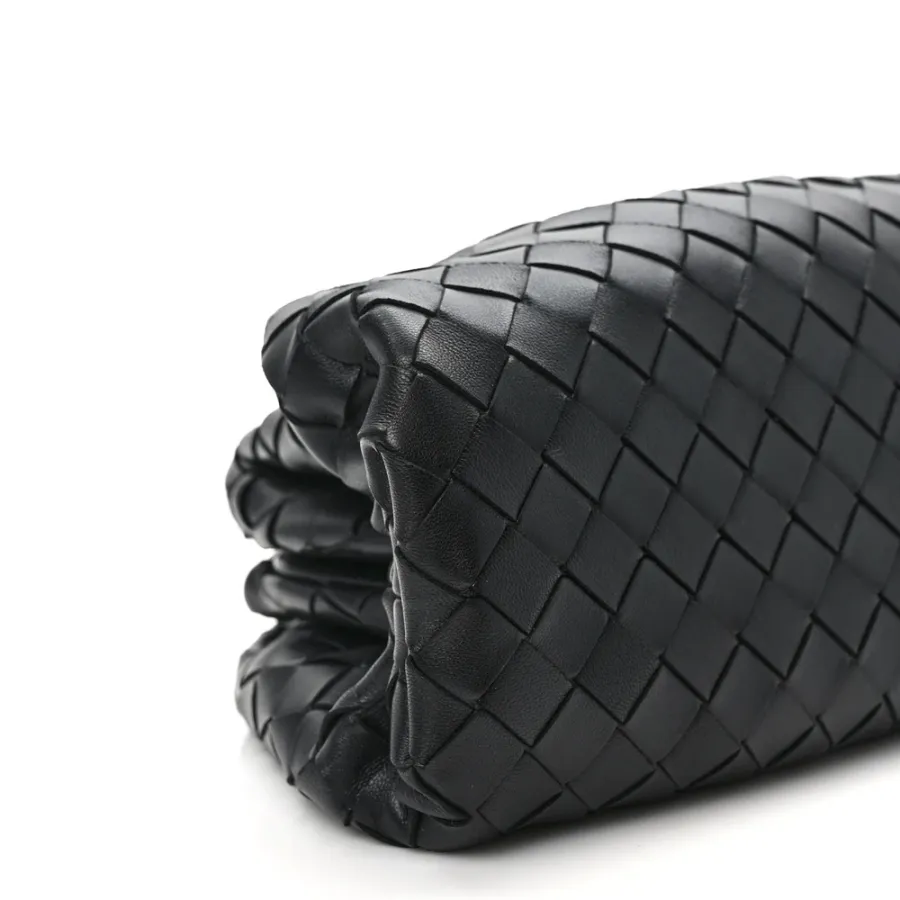 Bottega Veneta Medium Intrecciato Teen Pouch Black Nappa Leather