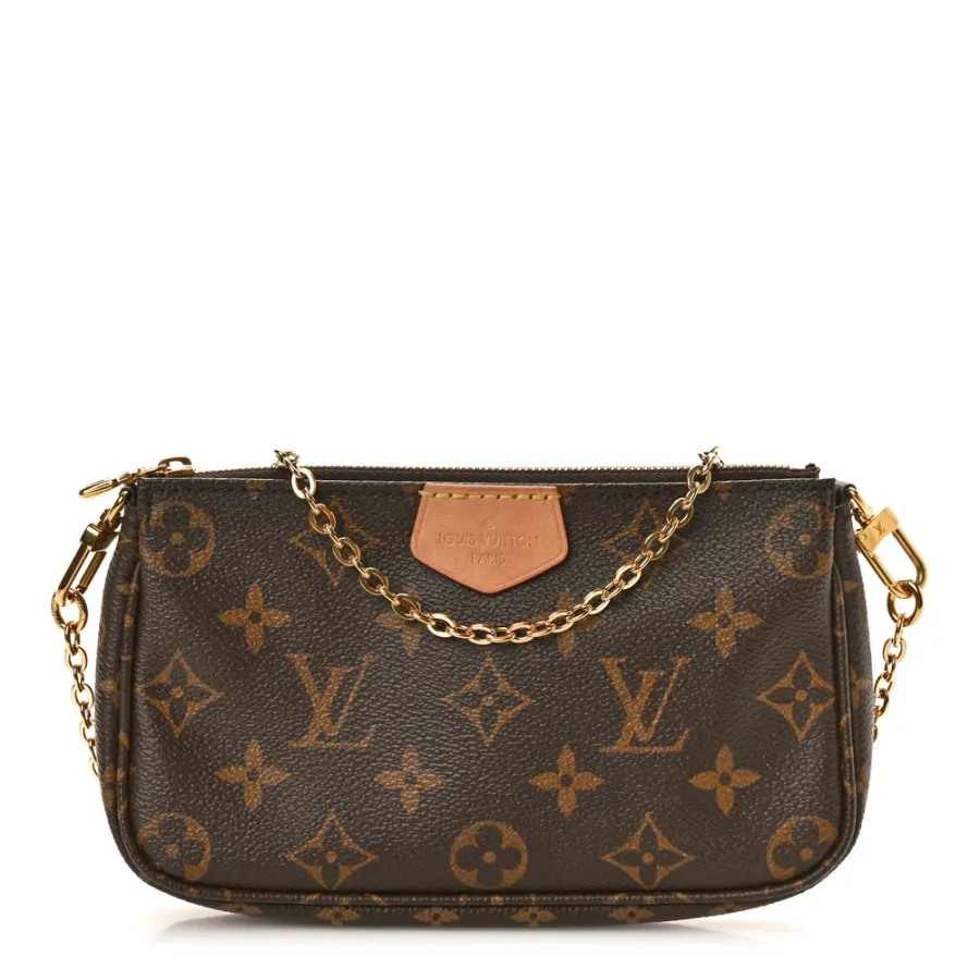 Louis Vuitton Multi Pochette Accessories Mini Pochette Monogram Canvas Gold Hardware