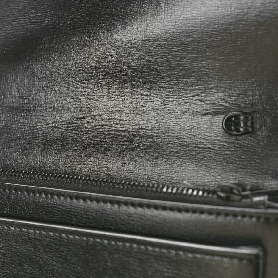 Saint Laurent Small Sunset Chain Wallet Black Monogram Calfskin Leather Black Hardware