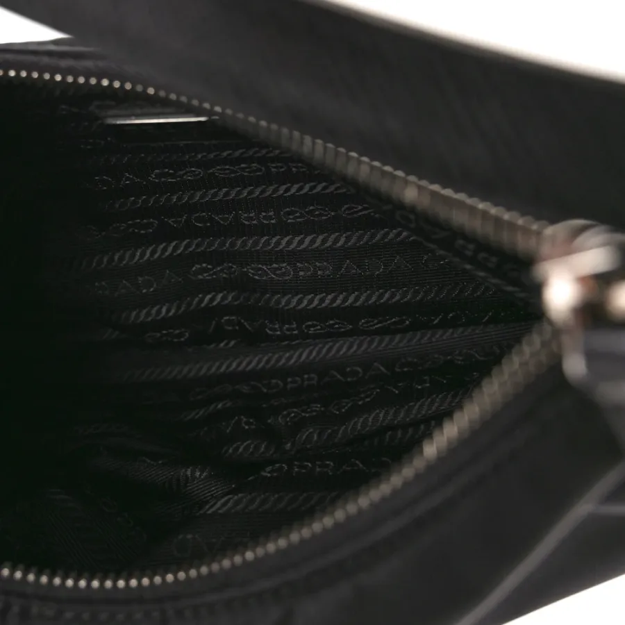 Prada Mini Re-Edition 2005 Bag Black Tessuto Nylon & Saffiano Leather Silver Hardware