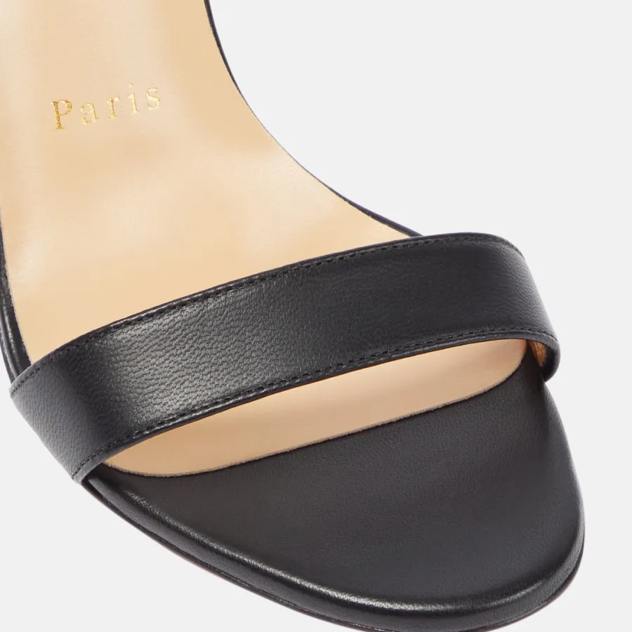 Christian Louboutin Black leather high-heeled sandals