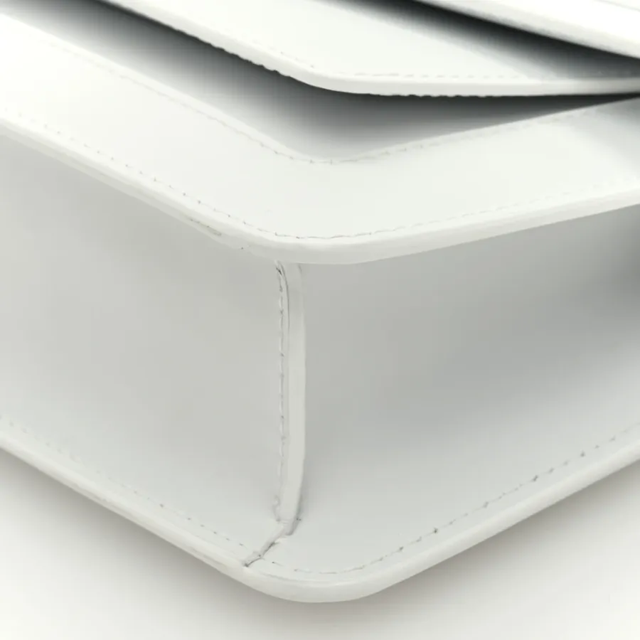 Bvlgari Medium Serpenti Forever East West Shoulder Bag Opal Grey Calfskin Leather Silver Hardware