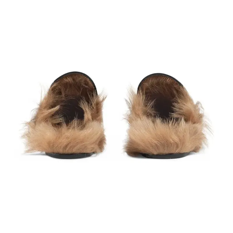 Gucci black baotou plush slippers